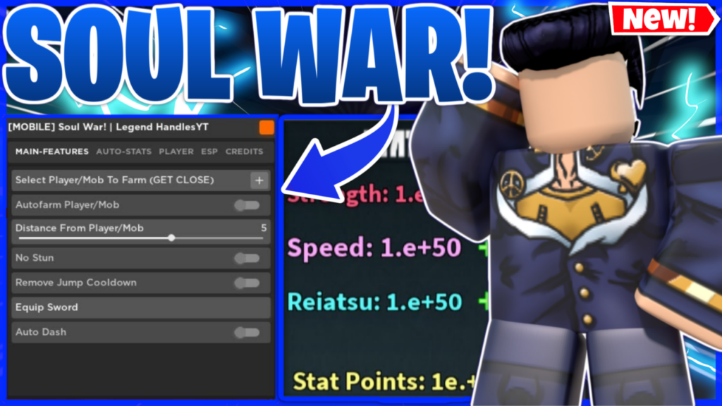 [RELEASE] Soul War! Script GUI PASTEBIN 2023 Auto Farm + Auto Quest & Stats *Soul War Script*