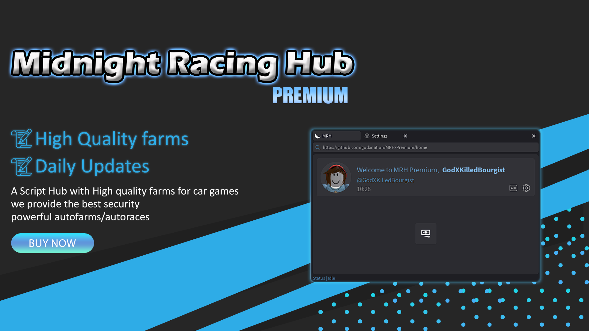 MIDNIGHT RACING HUB SCRIPT GUI ( FOR ALL DRIVING GAMES + MORE!)